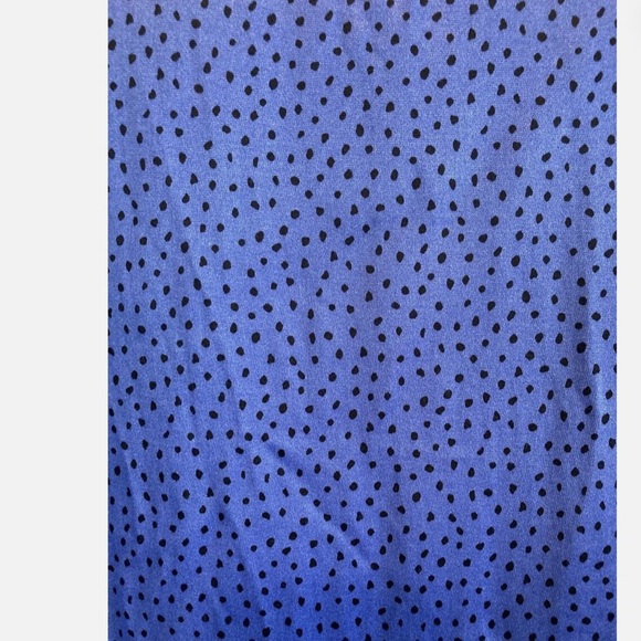 Zara Midi Skirt Womens Size Small Satin Side Slit Spotted Polka Dot Royal Blue - Picture 12 of 12